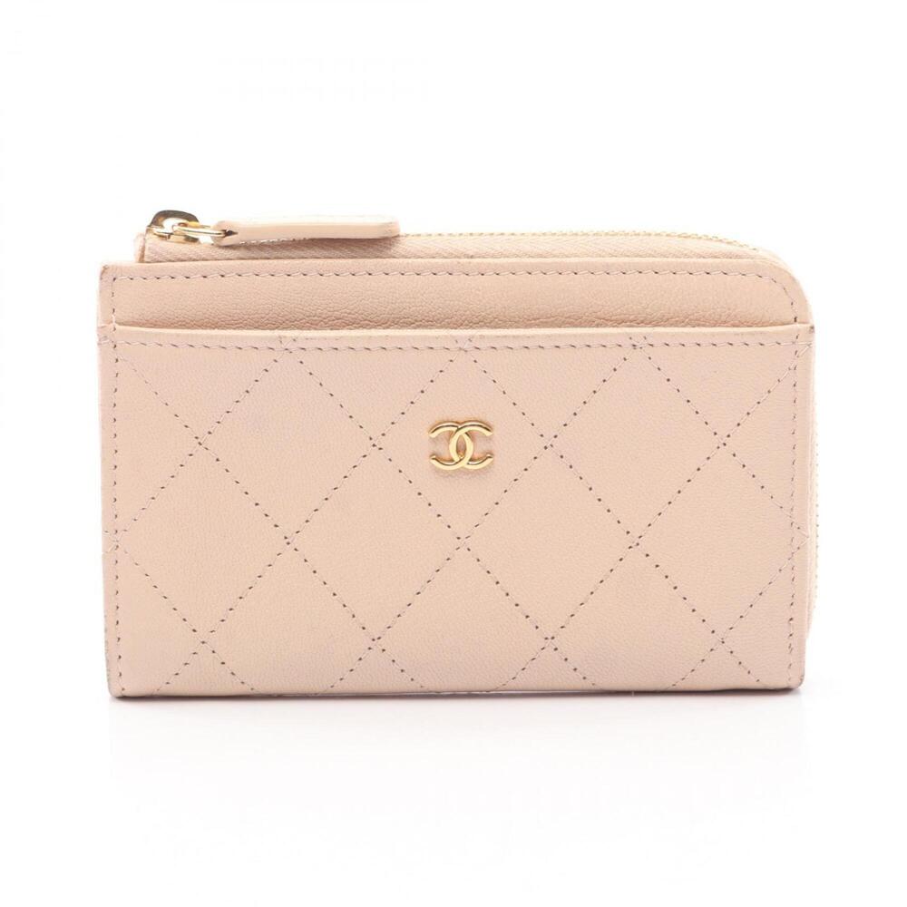 Chanel Coco Mark Zip Card Holder/Card Case Wallet/Coin Purse Leather Women's ...